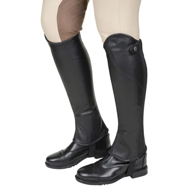 TuffRider Belmont Plus leren minichaps zwart extra wijd leer