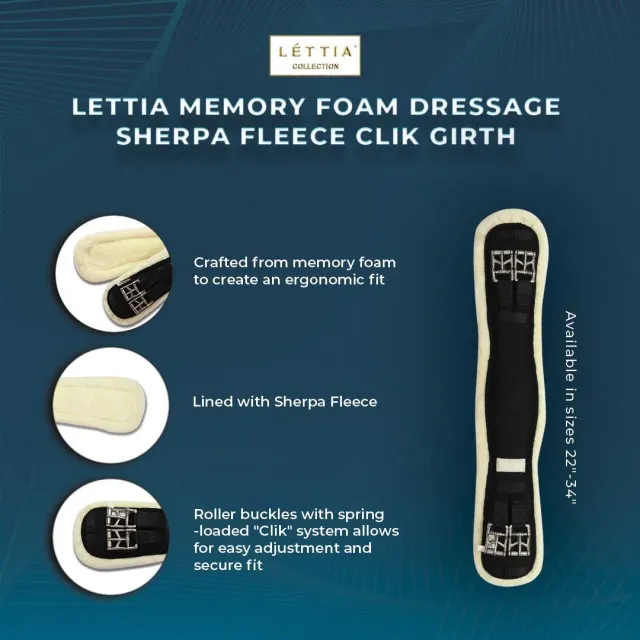 Lettia Clik Memory Foam dressuursingel zwart sherpa