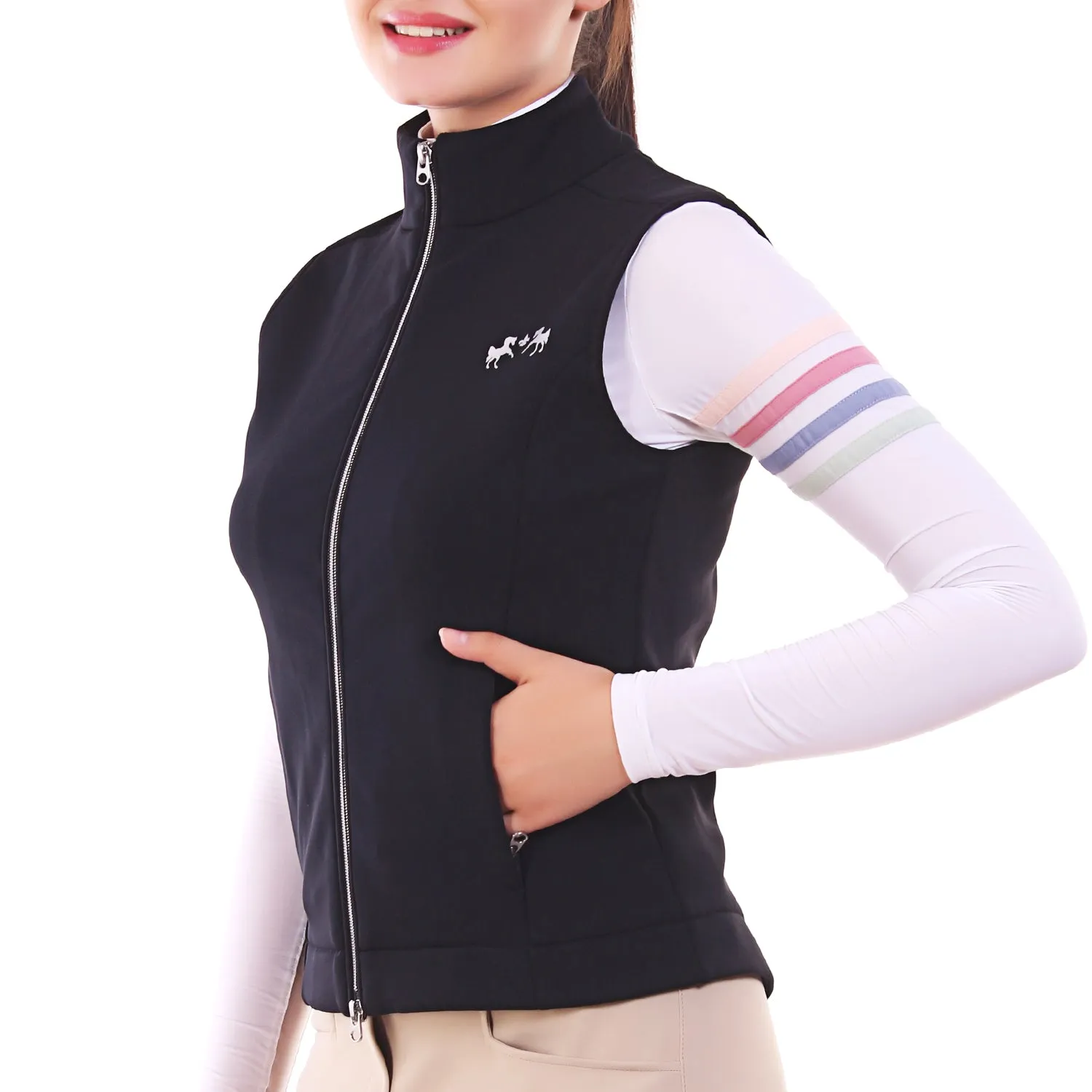 Equine Couture Techno Ladies bodywarmer zwart stretch