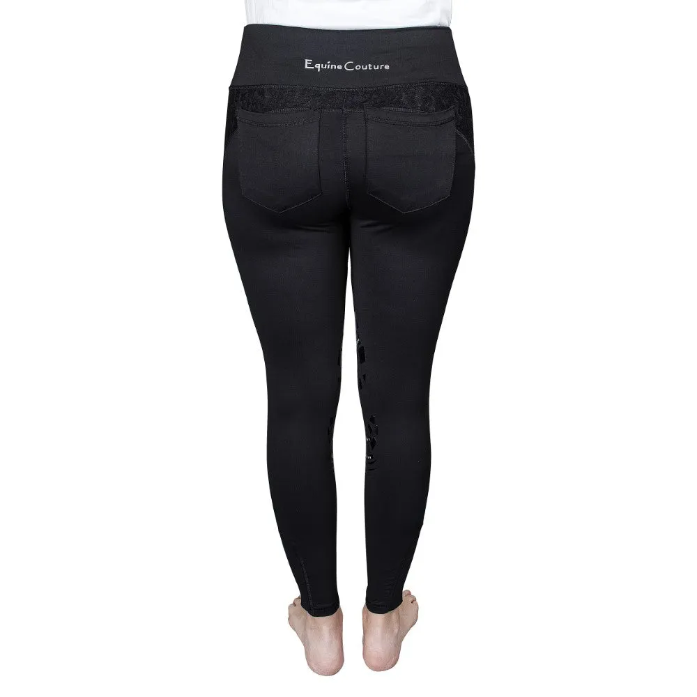 Equine Couture Spicy Girl Chili rijlegging zwart siliconen