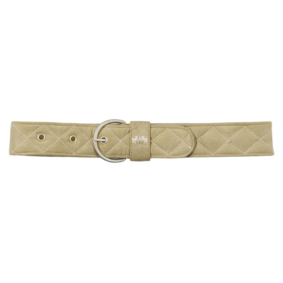 Equine Couture Diamond Quilted riem navy safari suède-look