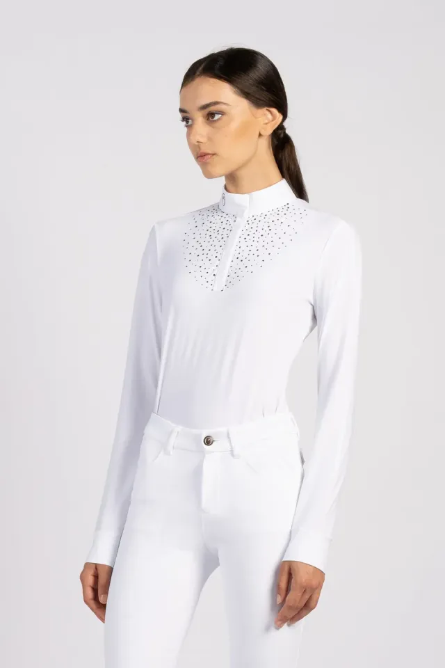 Vestrum Asuncion wedstrijdshirt dames wit strass