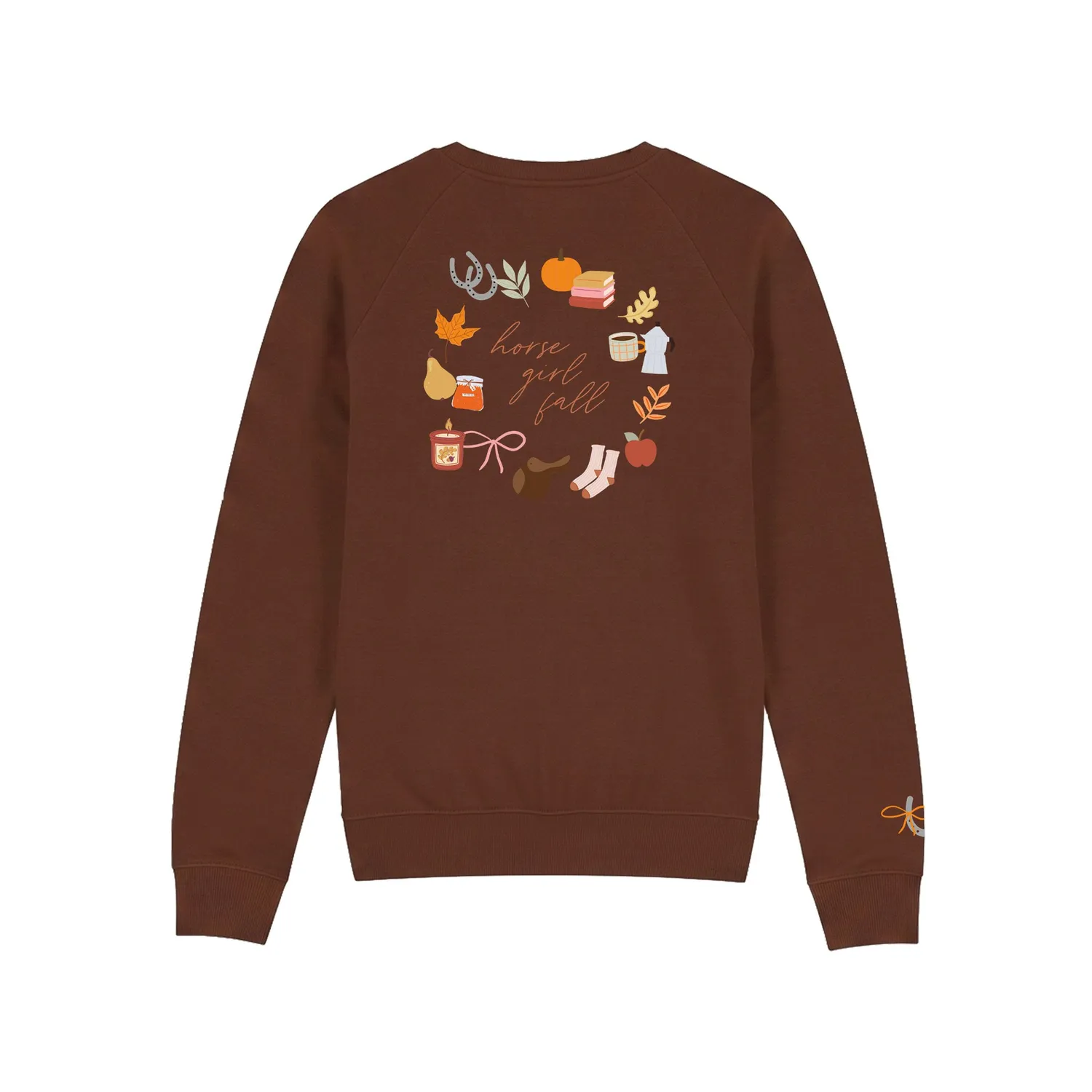 Dapplebay Horse Girl Fall sweatshirt brick geborduurd