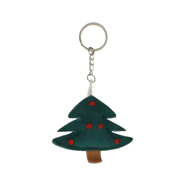 TuffRider Christmas Tree sleutelhanger Groen suède leer