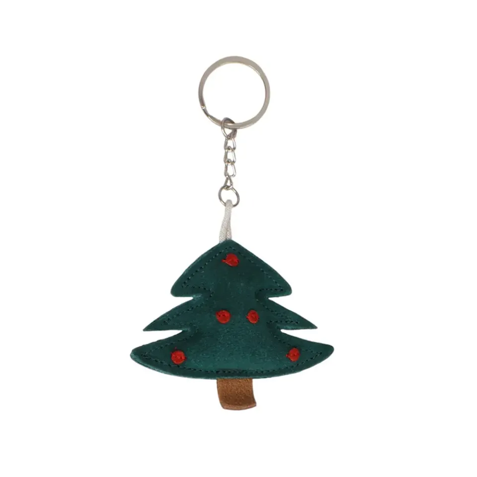 TuffRider Christmas Tree sleutelhanger Groen suède leer