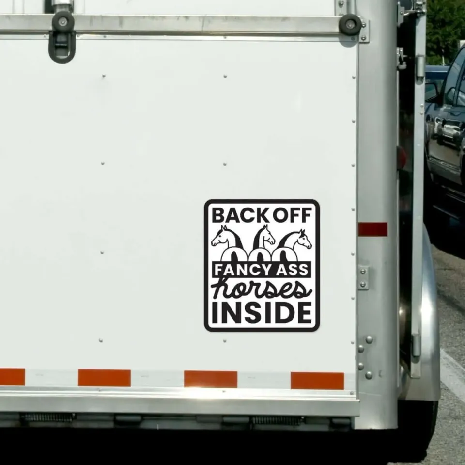 Dapplebay Fancy A$ Horses trailer sticker zwart regular