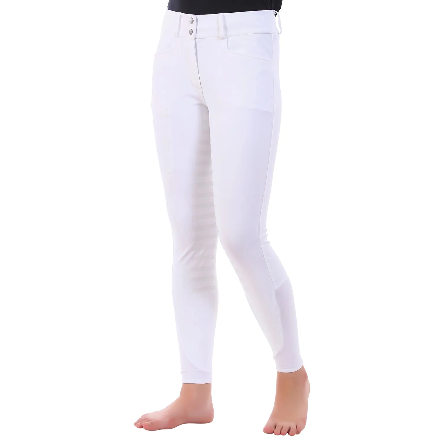 Equine Couture Techno dames rijbroek zwart kniepatches