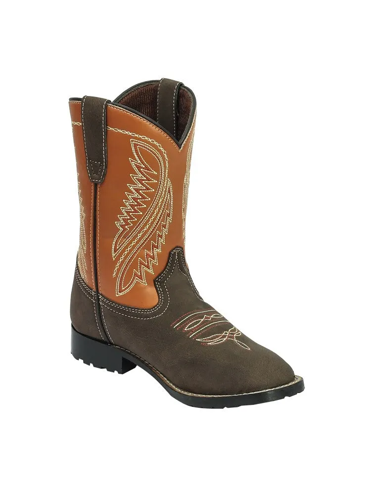 TuffRider Big Bend westernlaars kind mocha ronde neus