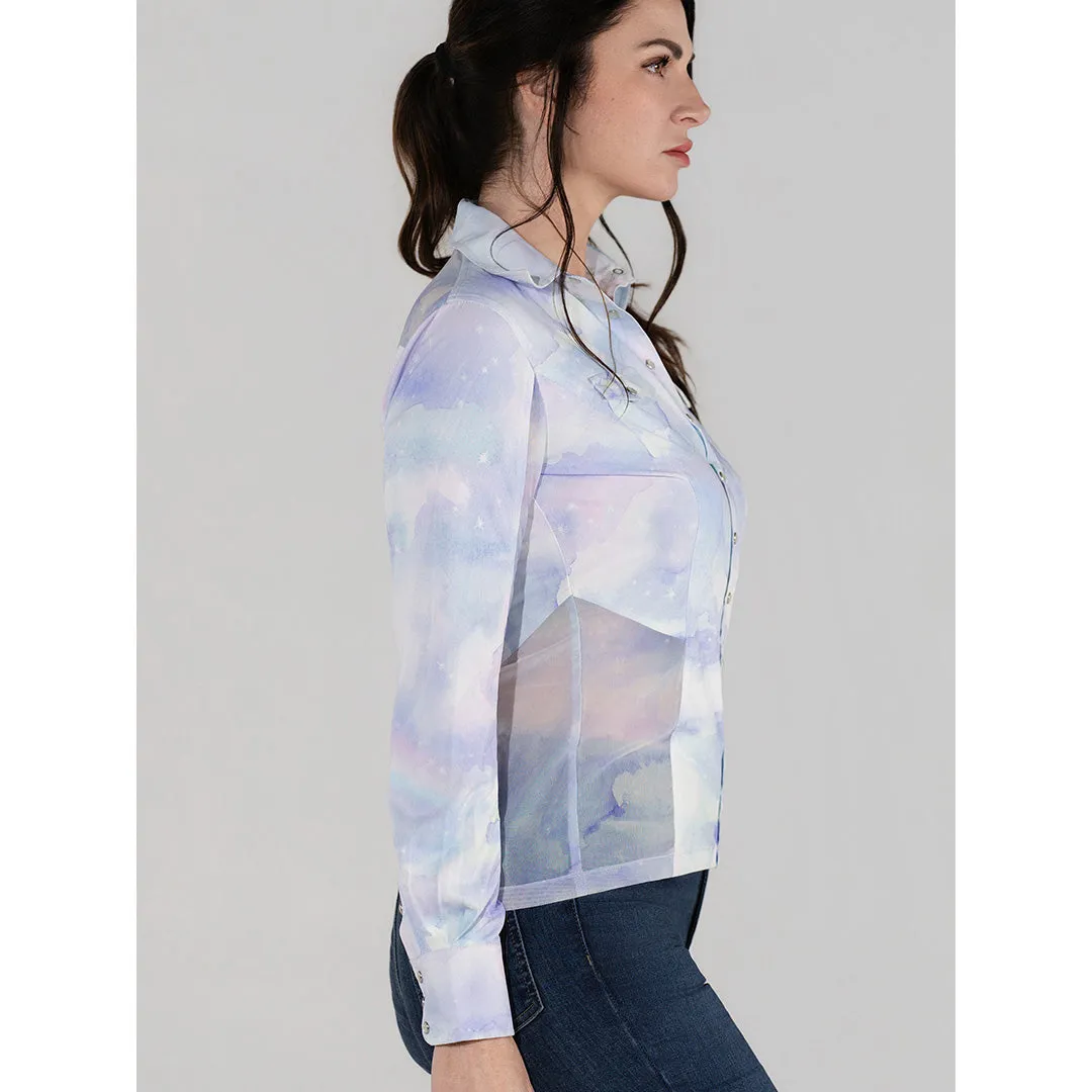 Dapplebay Opalite Skies western rijshirt pastel