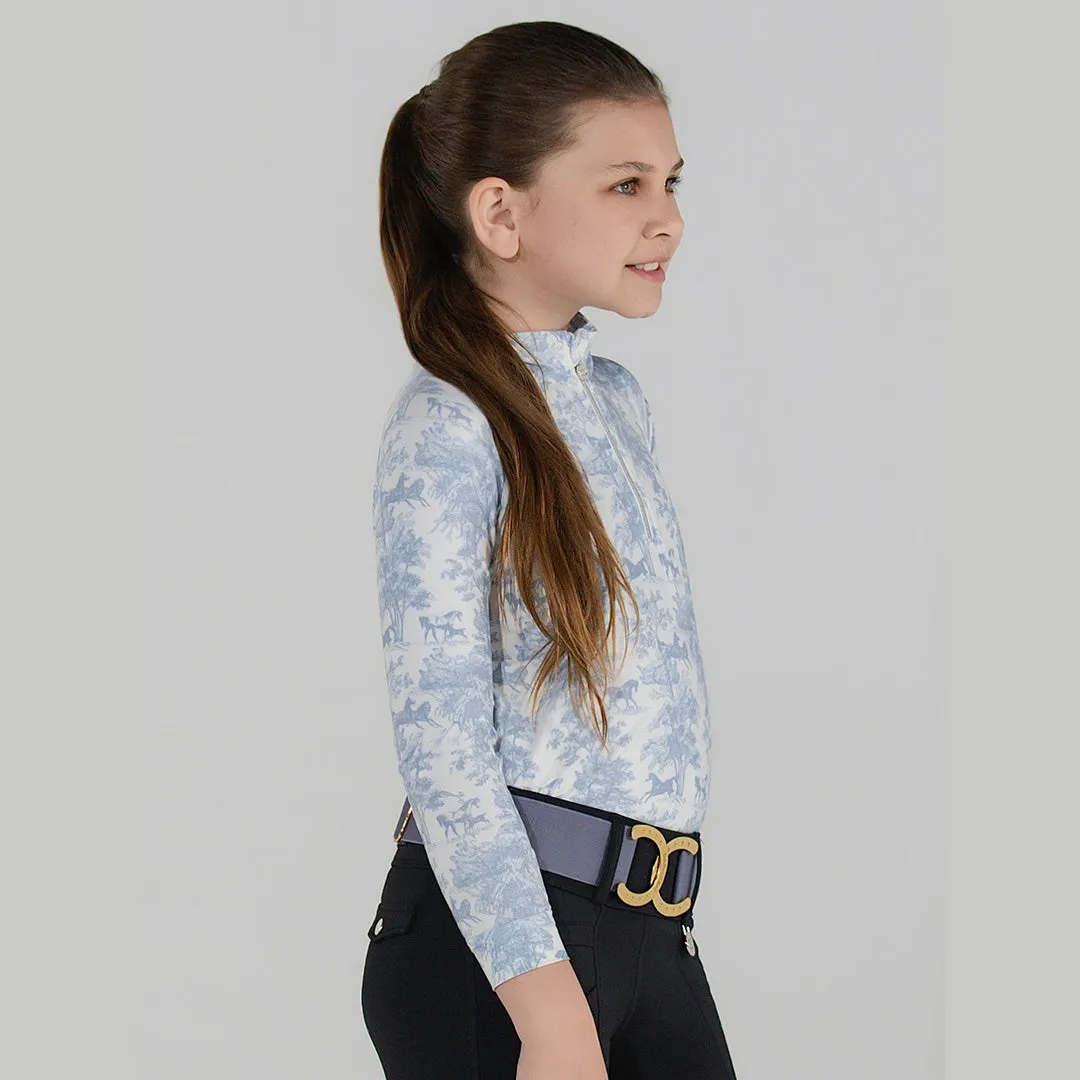 Dapplebay Equestrian Toile Moonrise rijshirt kids 1/4 rits