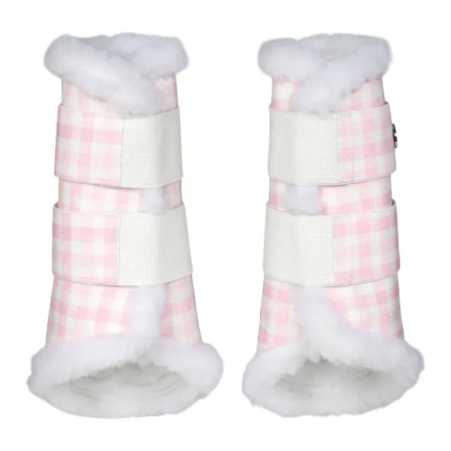 Dapplebay Gingham peesbeschermers roze-wit XL