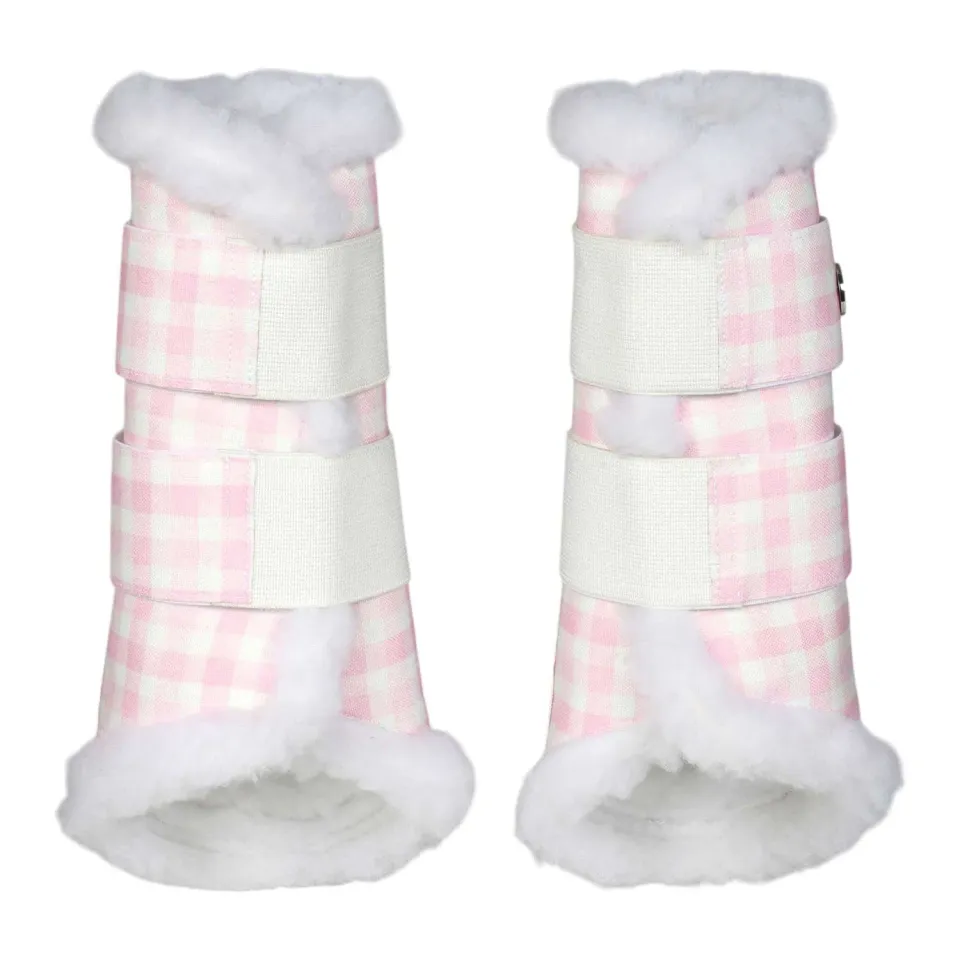 Dapplebay Gingham peesbeschermers roze-wit XL