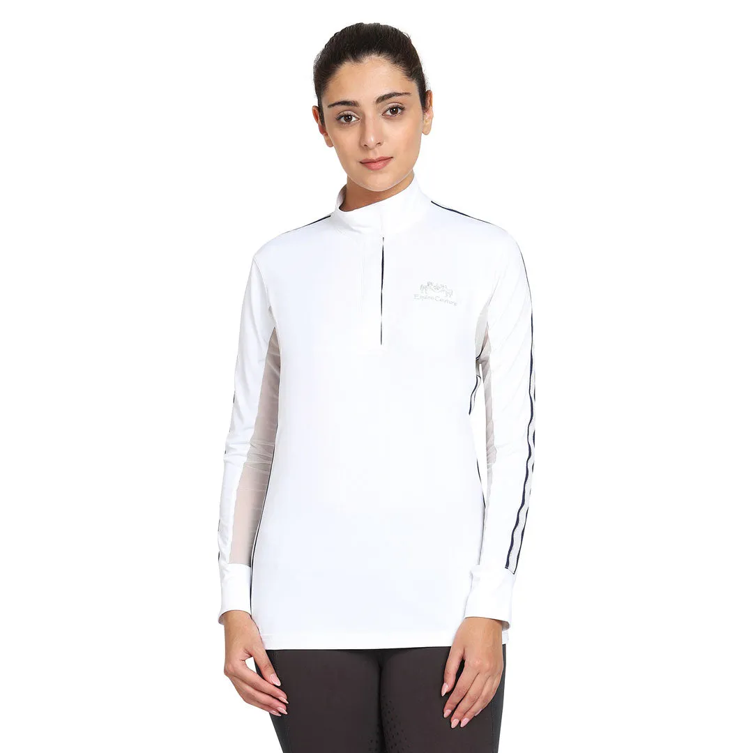 Equine Couture Eliana wedstrijdshirt dames wit mesh lange mouw