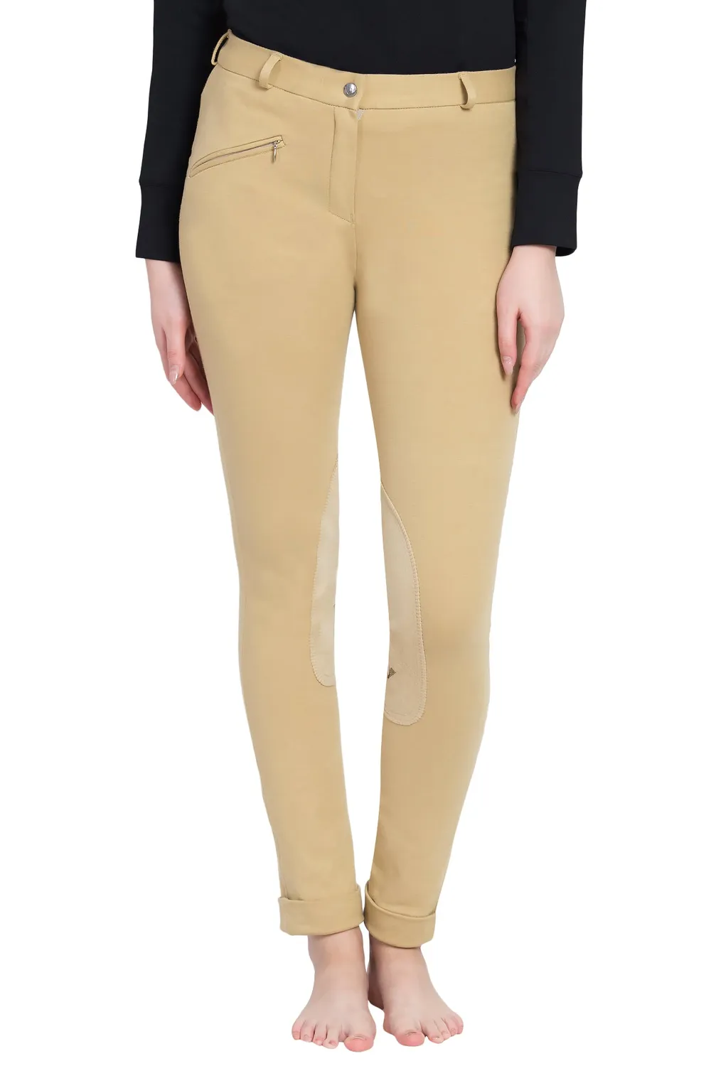 TuffRider Cotton dames jodhpurbroek kniezit zwart