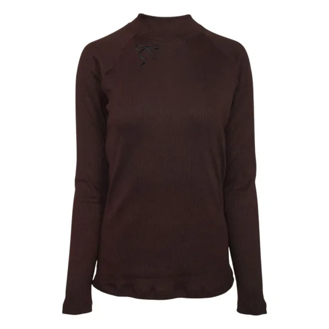 Dapplebay Heirloom rijshirt rolkraag Dark Bay lange mouw