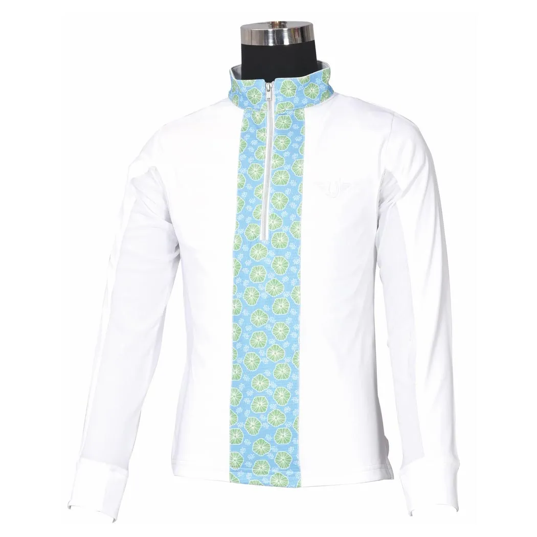 TuffRider Athena EquiCool kinder rijshirt wit/oranje uv
