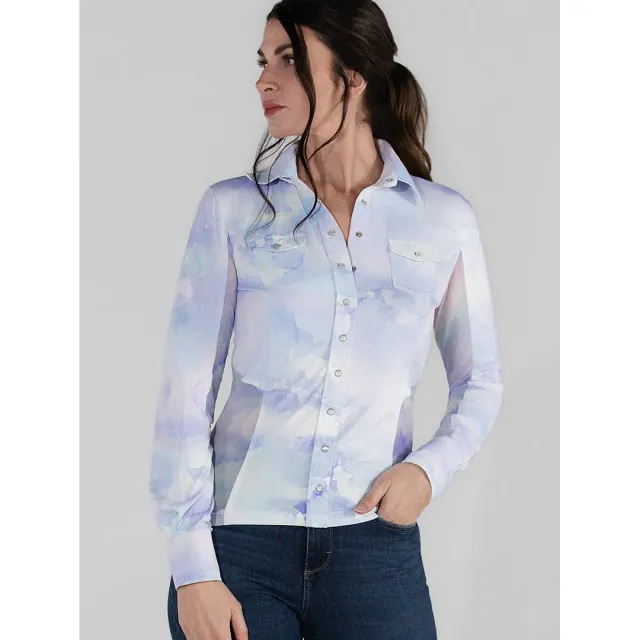 Dapplebay Opalite Skies western rijshirt pastel