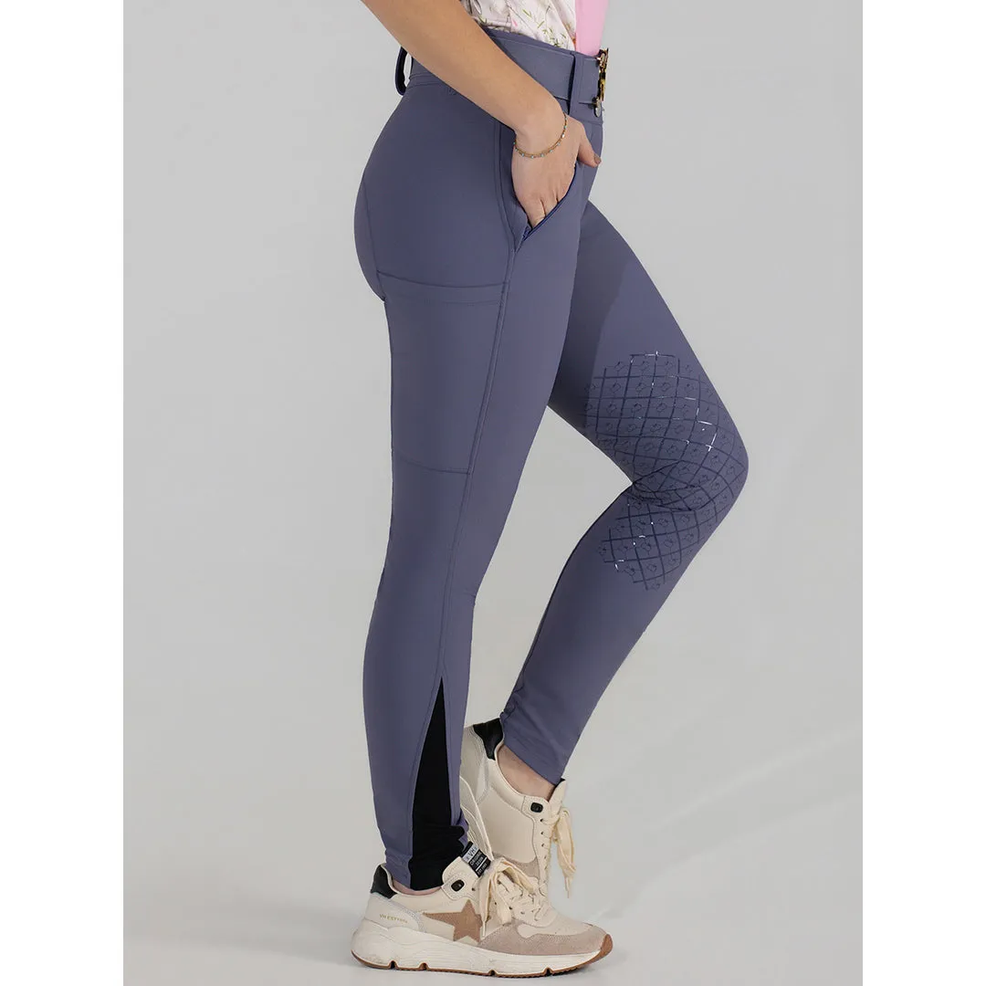 Dapplebay Sport Silicone Knee Patch rijbroek Purple Dusk