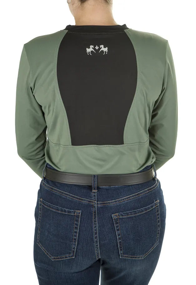 Equine Couture Equilibrium shirt Duck Green lange mouw stretch