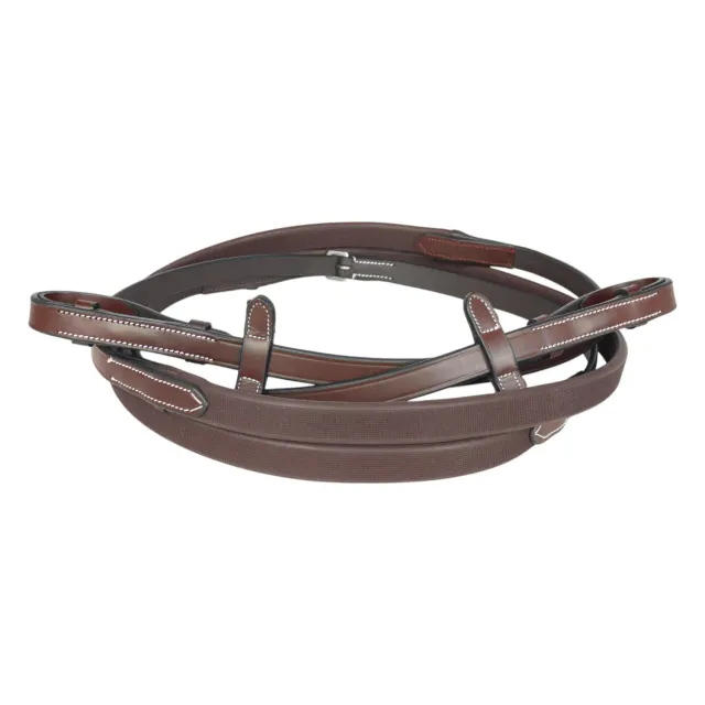 Henri de Rivel GripX Dress rubberen teugels Havana Horse antislip