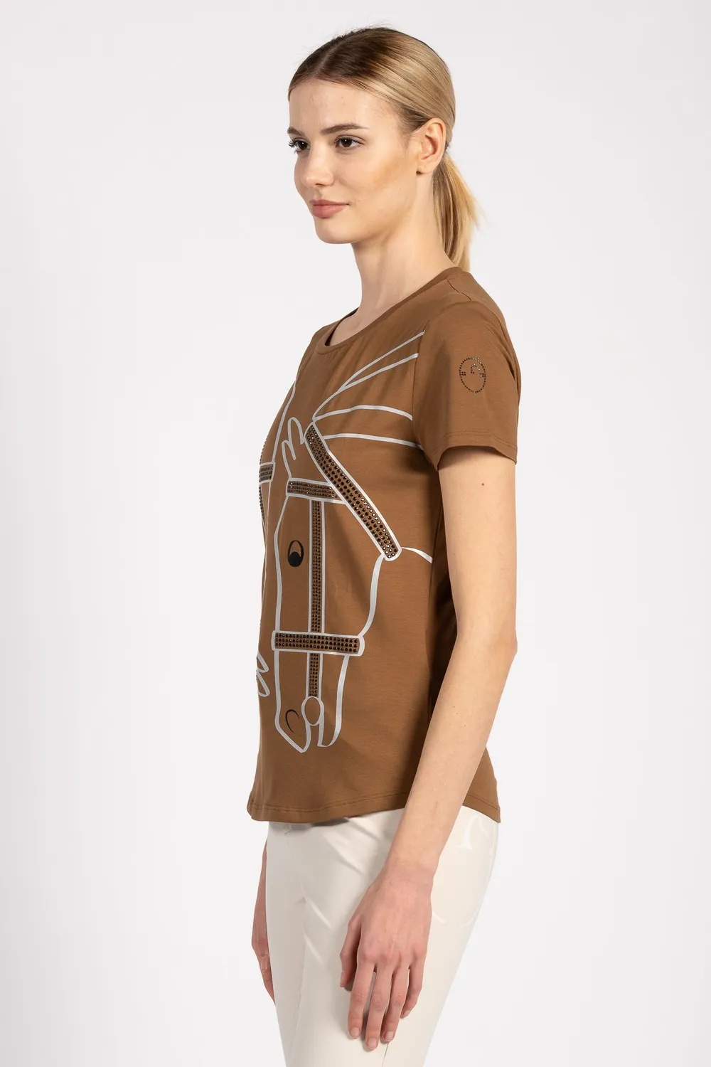 Vestrum Marbella T-shirt Dames Wit Paardenprint