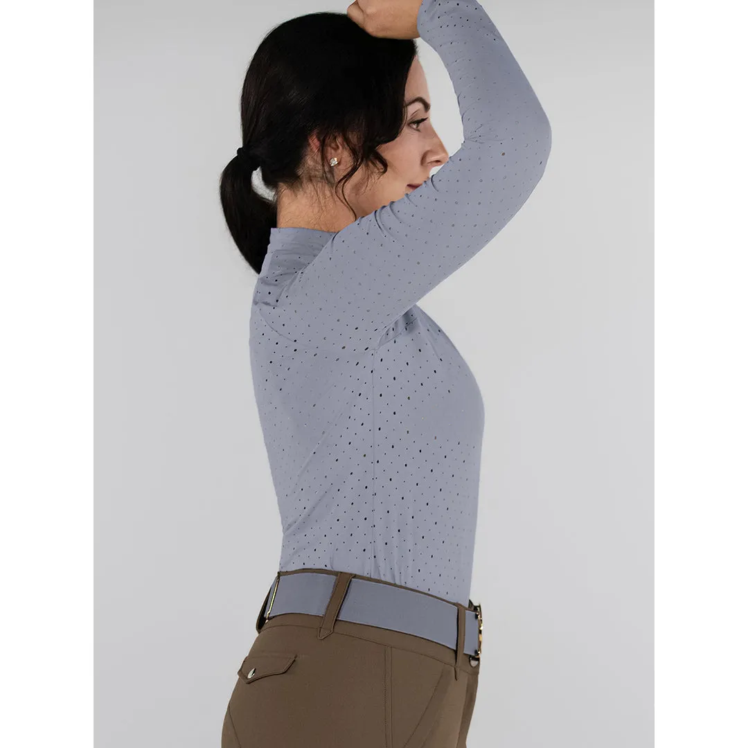 Dapplebay Aircut Mock Neck LS rijshirt SAGE koelend