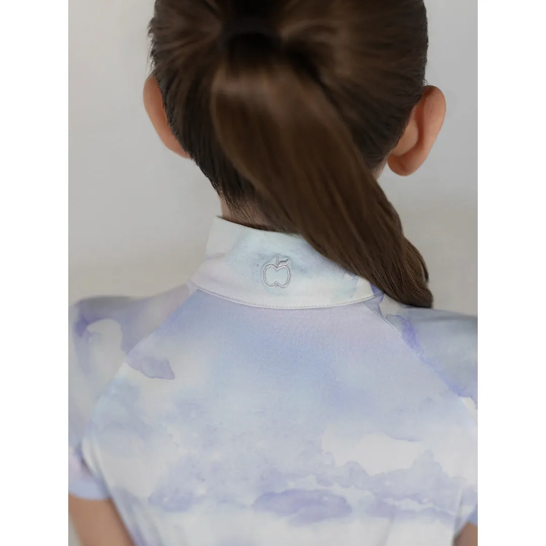 Dapplebay Opalite Skies 1/4 Zip rijshirt korte mouw pastel
