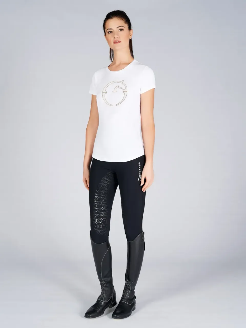 Vestrum Cecina t-shirt dames katoen met strasslogo
