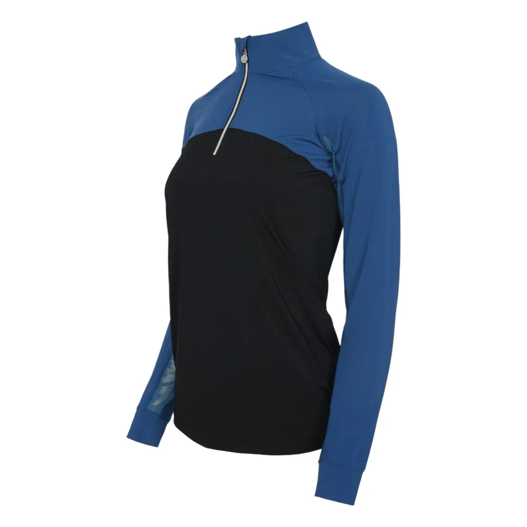 Dapplebay Lady Rijshirt 1/4 Zip Navy/Black Ice-Feel