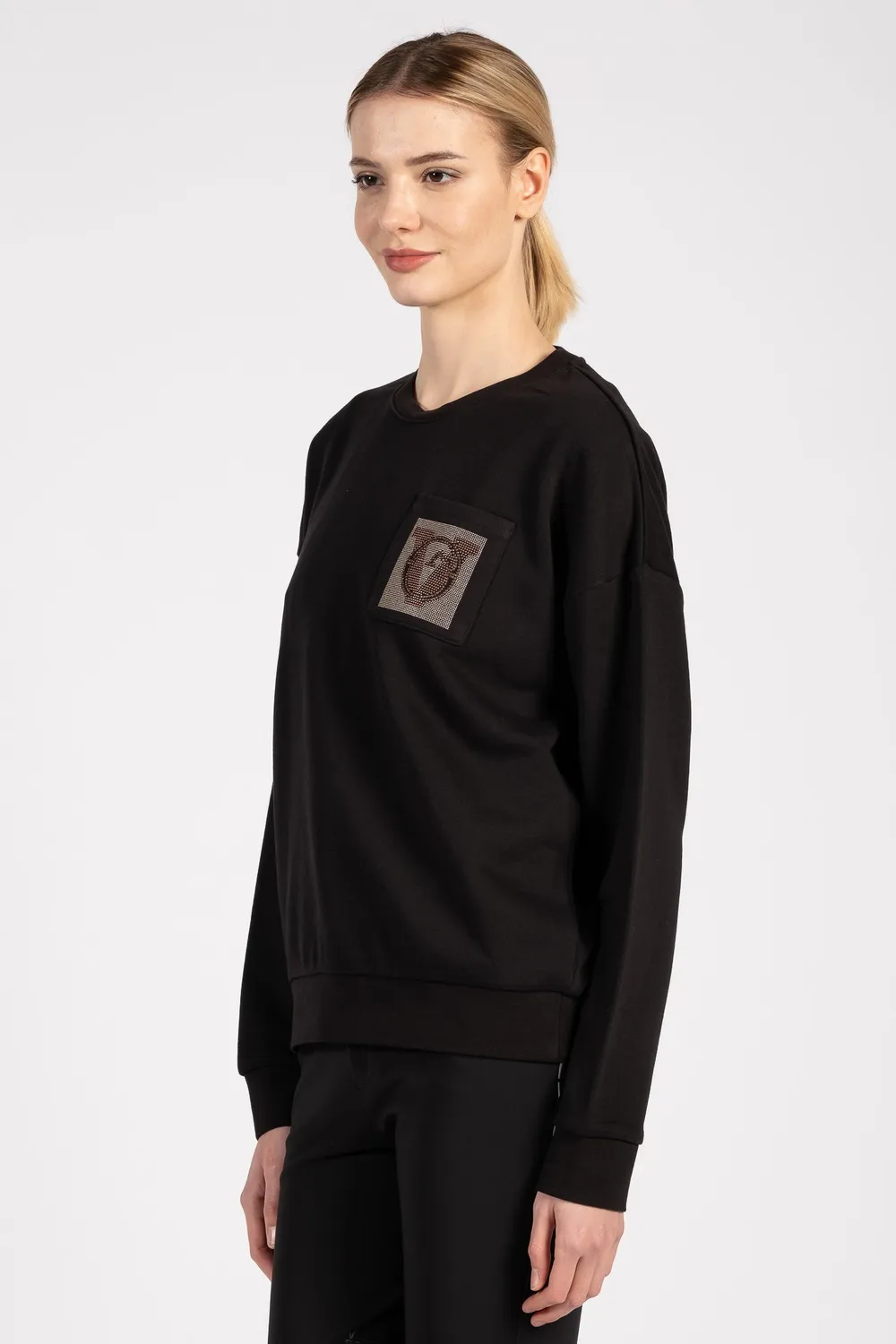 Vestrum Nivelles sweater dames zwart katoen oversized