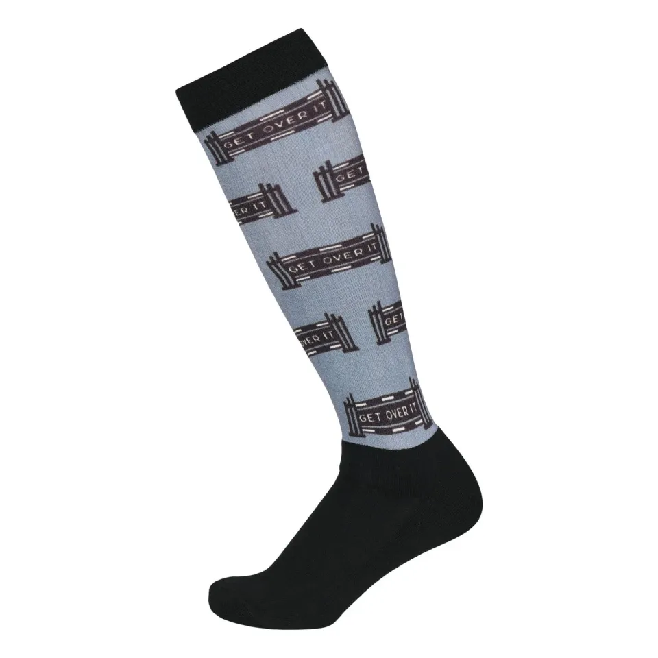 Dapplebay Slick laarssokken Get Over It Charcoal nylon