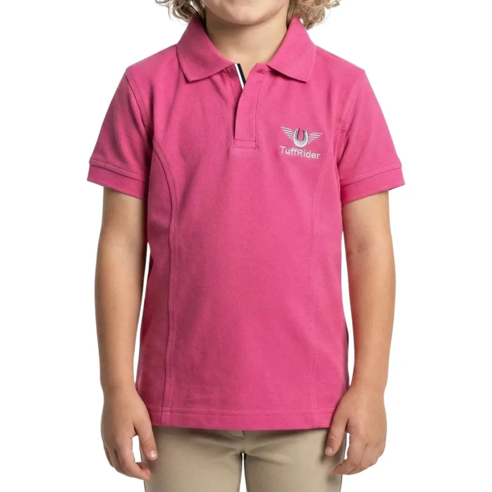 TuffRider Polo kinder shirt hotpink katoen