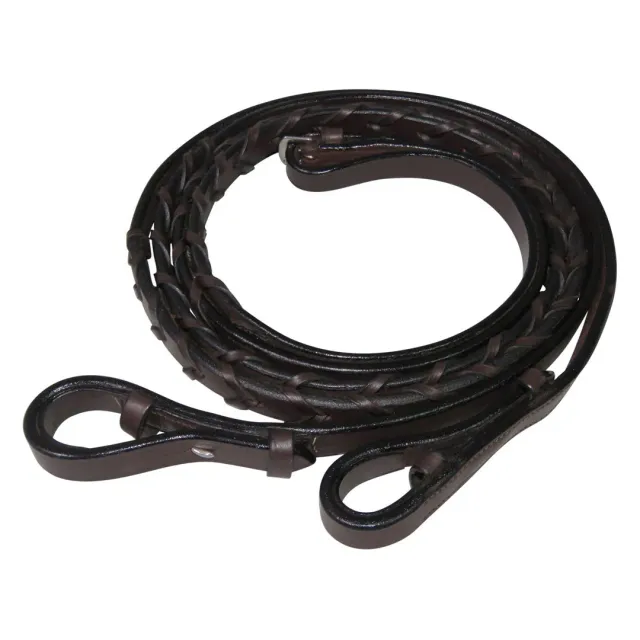 Henri de Rivel Flat Laced leren teugels havana paard