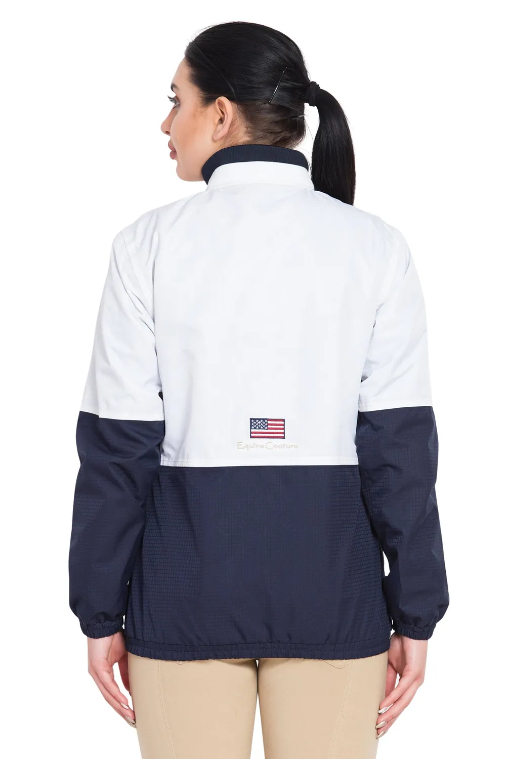 Equine Couture Marmara regenjas dames wit/navy waterdicht