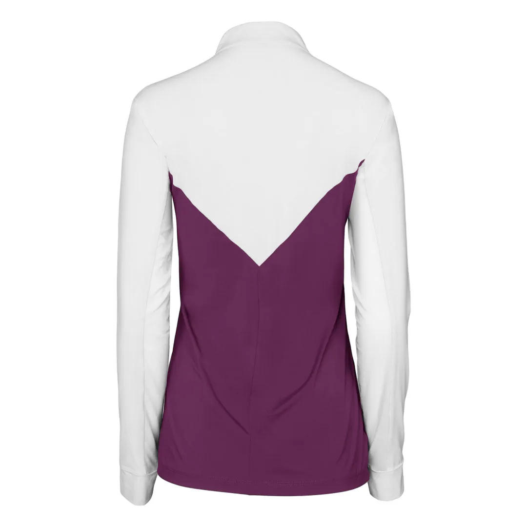 Dapplebay Lady 1/4 Zip wedstrijdshirt White Plum ijsgevoel