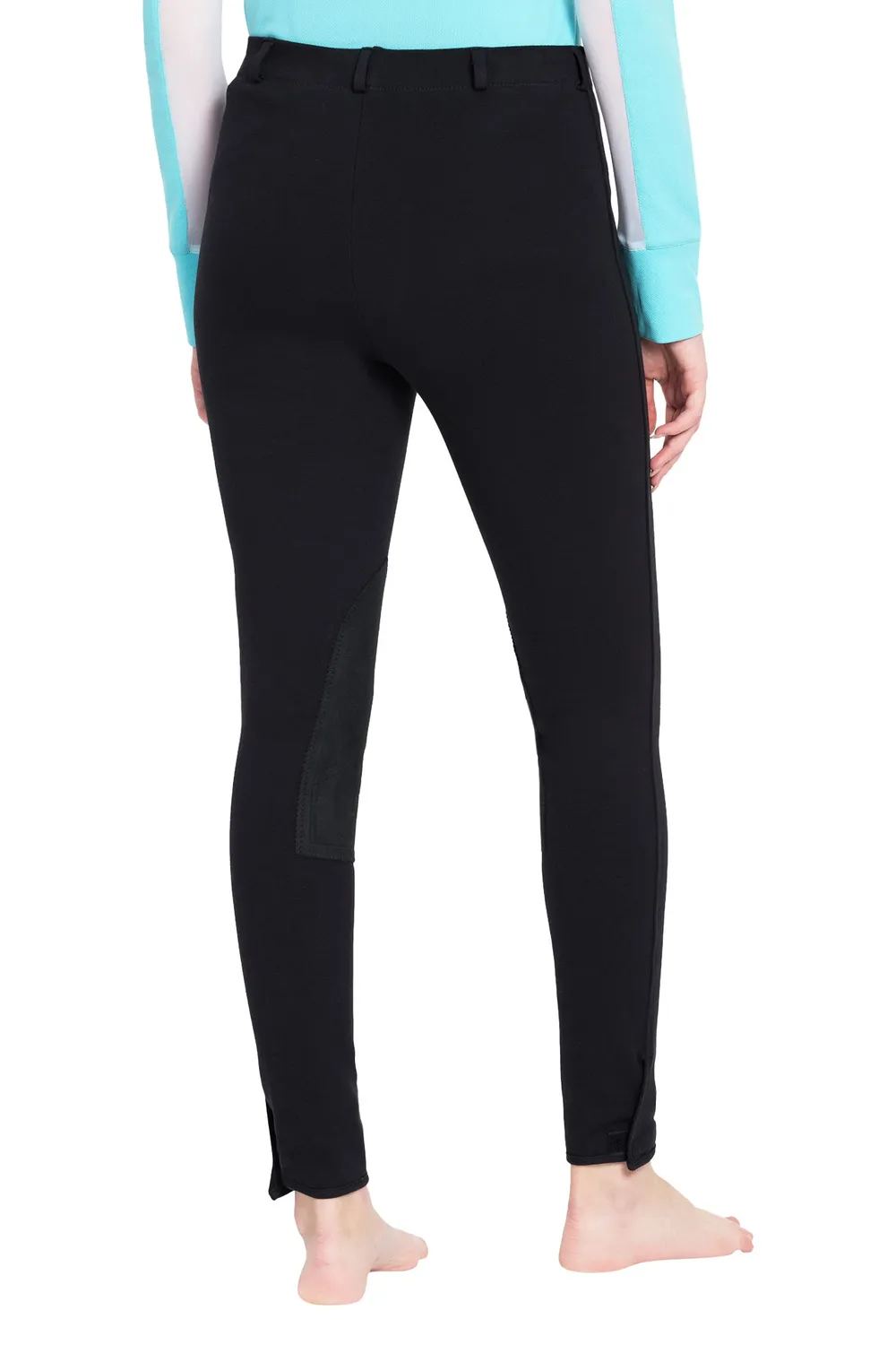 TuffRider Cotton Pull-On Knee Patch rijbroek zwart plus size