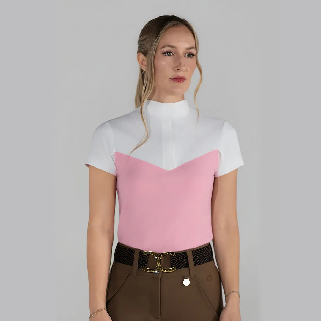 Dapplebay Lady 1/4 Zip showtop wit verkoelend korte mouw
