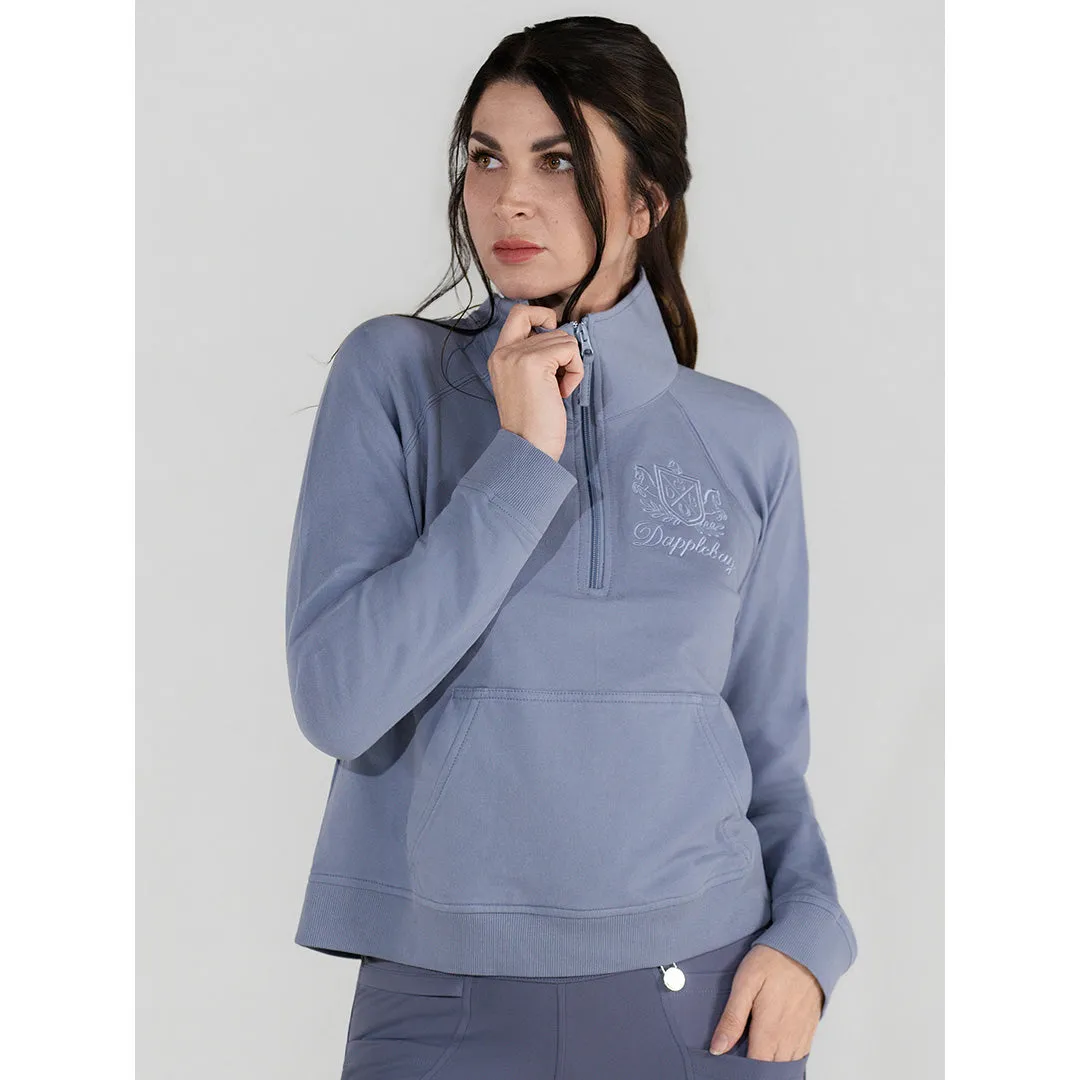 Dapplebay Crest halve zip trui ballet pink French terry