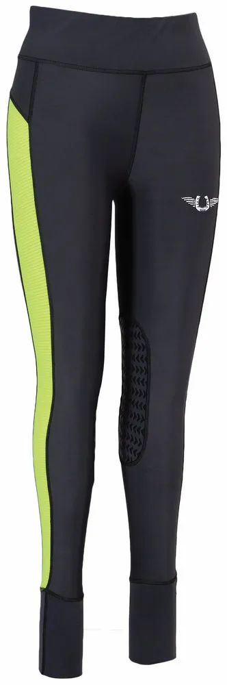 TuffRider Marathon dames rijlegging Charcoal siliconen knie