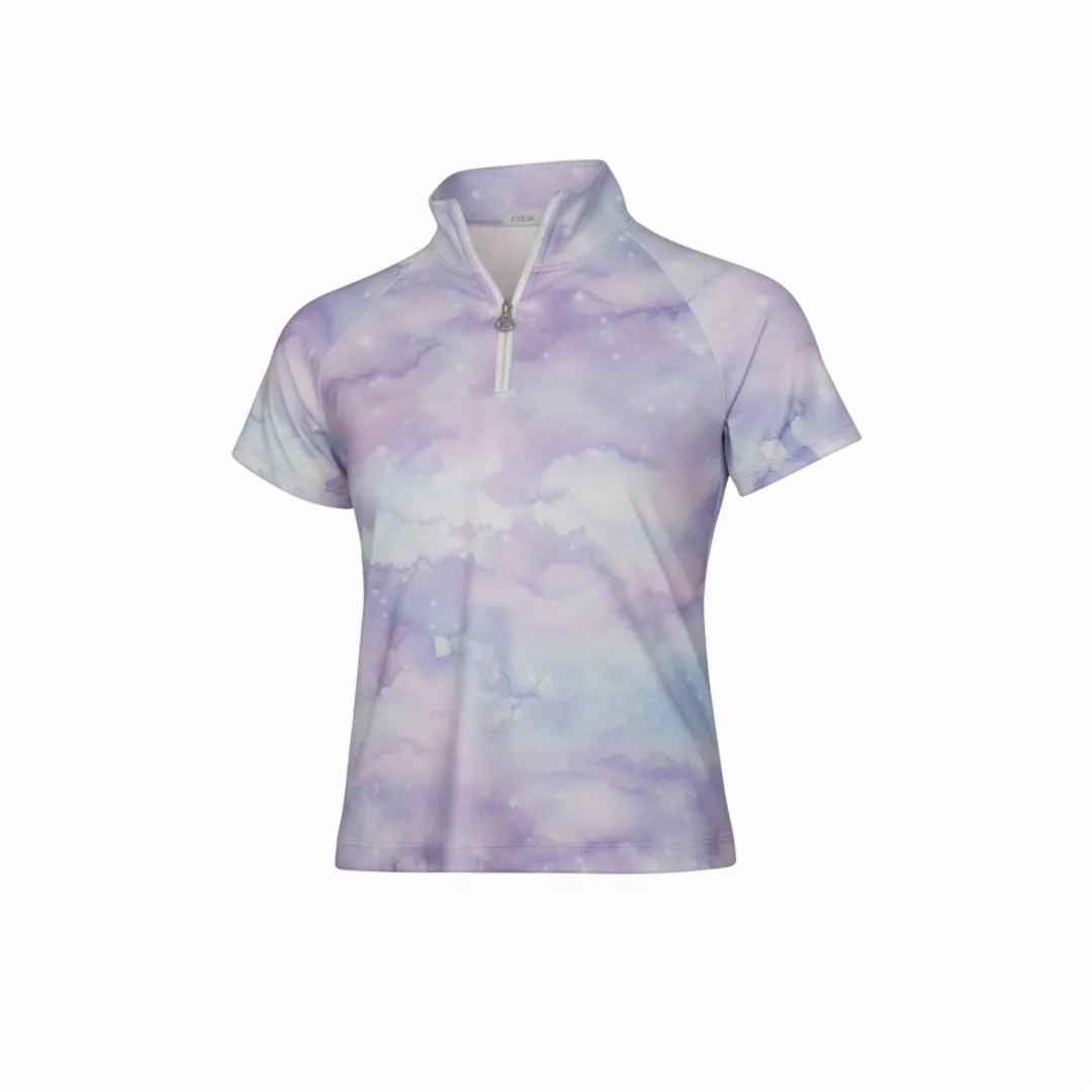 Dapplebay Opalite Skies 1/4 Zip rijshirt korte mouw pastel