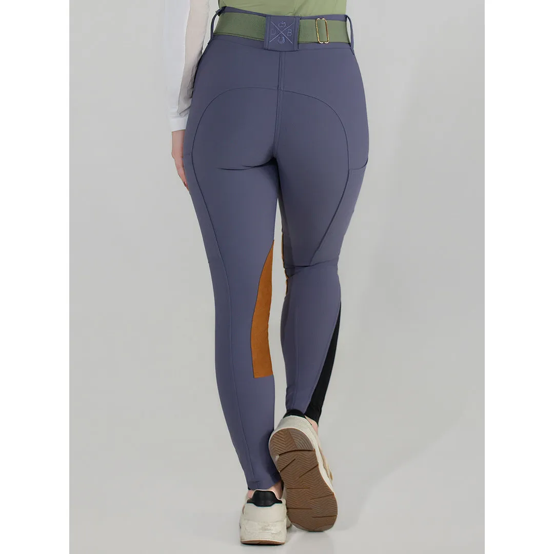 Dapplebay Sport Suede Knee Patch rijbroek paars compressie