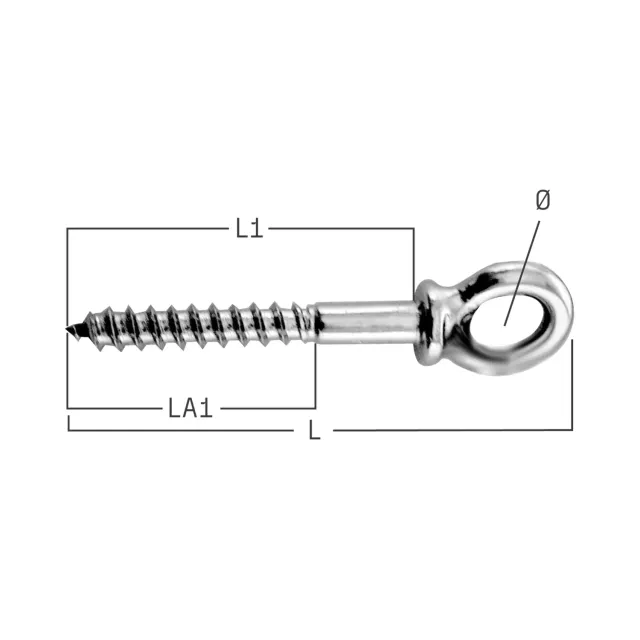 HS Sprenger Oogbout Met Houtdraad RVS 60 mm