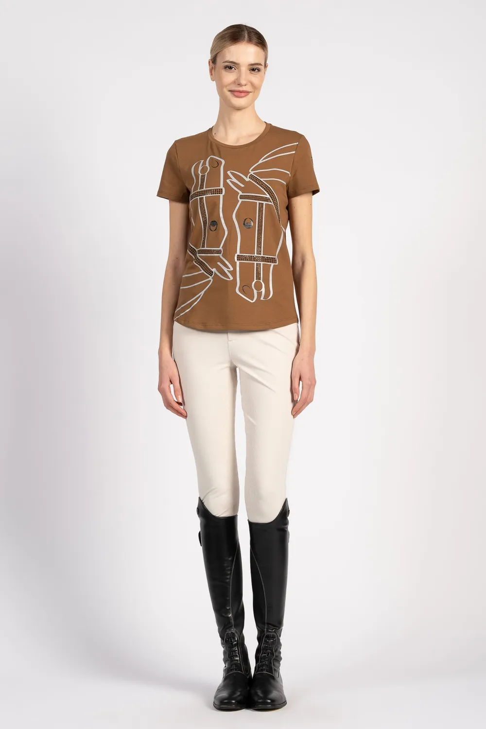Vestrum Marbella T-shirt Dames Wit Paardenprint