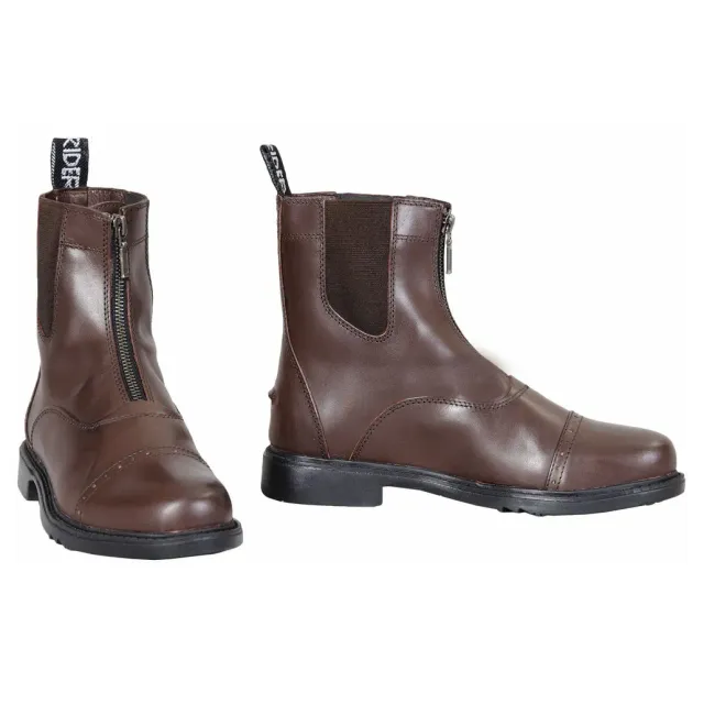 TuffRider Baroque Front Zip jodhpurschoen zwart leer