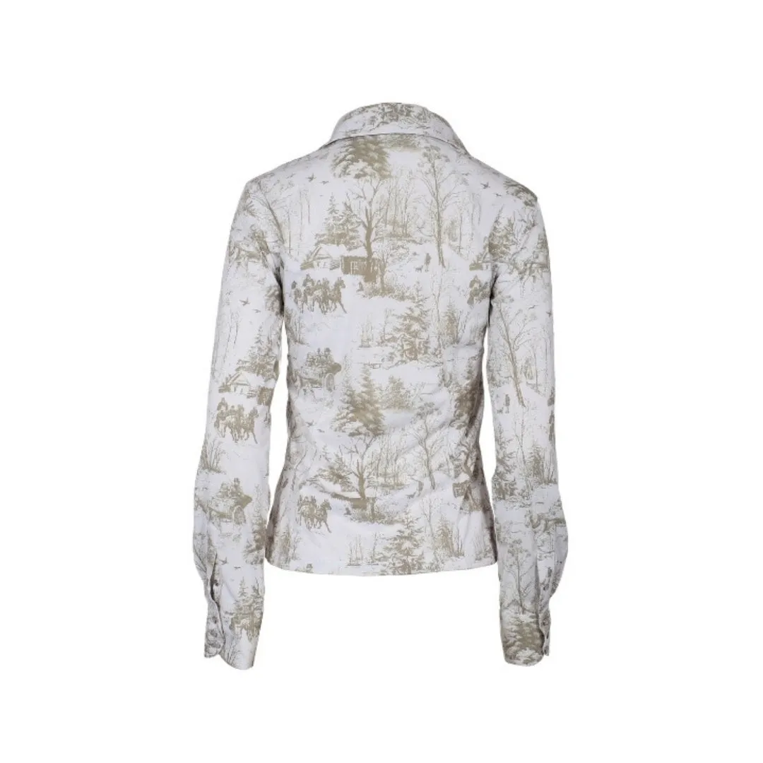 Dapplebay Winter Toile western baselayer champagne M stretch