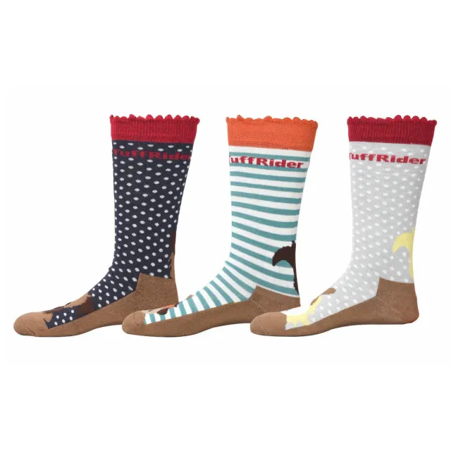 TuffRider Aron kindersokken 3-pack vrolijke print