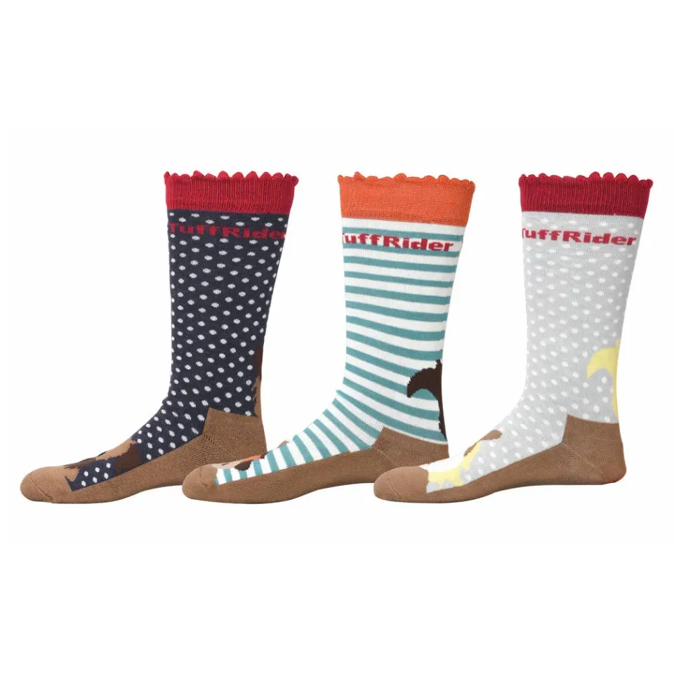 TuffRider Aron kindersokken 3-pack vrolijke print