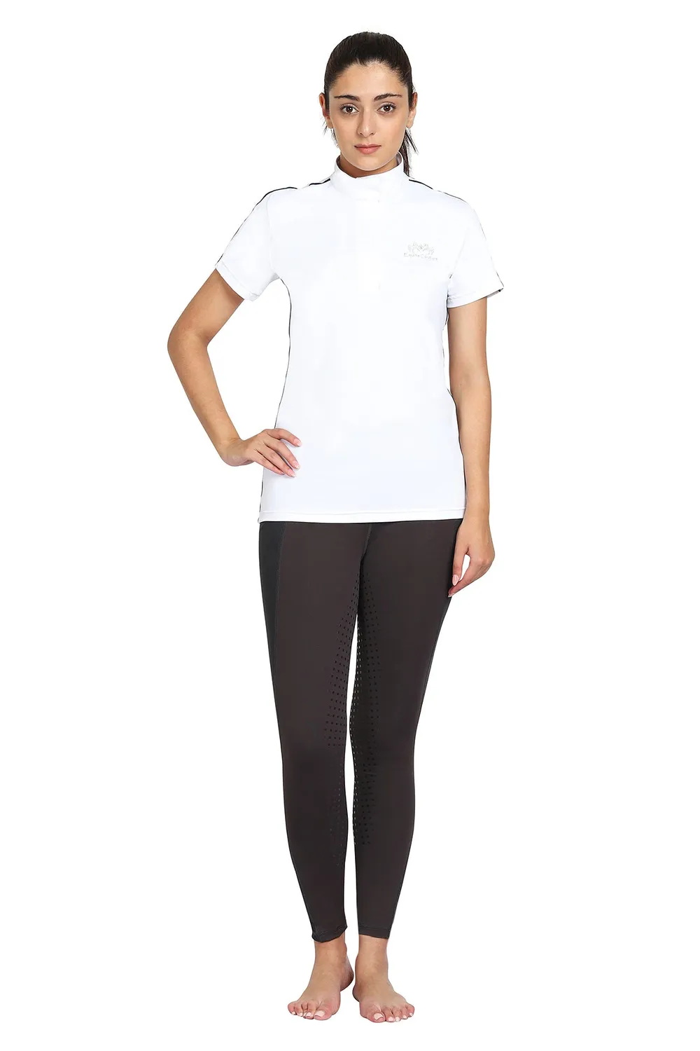 Equine Couture Eliana wedstrijdshirt korte mouw wit vochtafvoerend