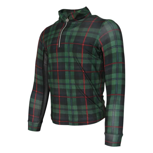 Dapplebay Holiday Plaid 1/4 Zip kinder rijshirt groen