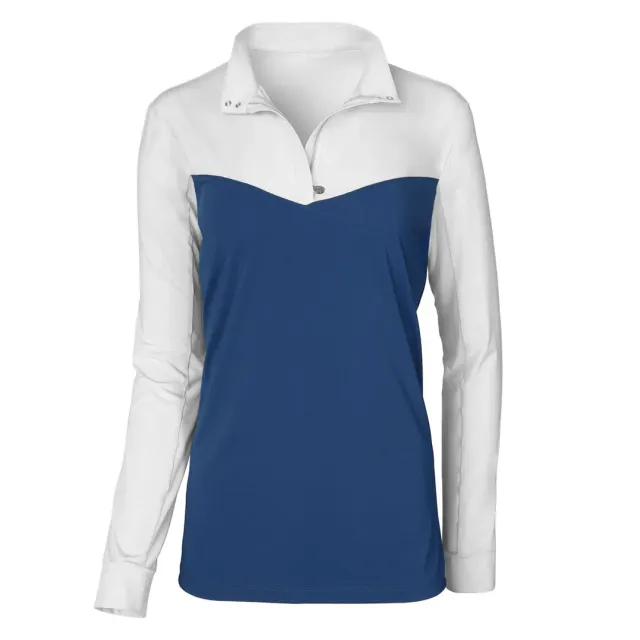 Dapplebay Lady 1/4 Zip wedstrijdshirt wit-navy